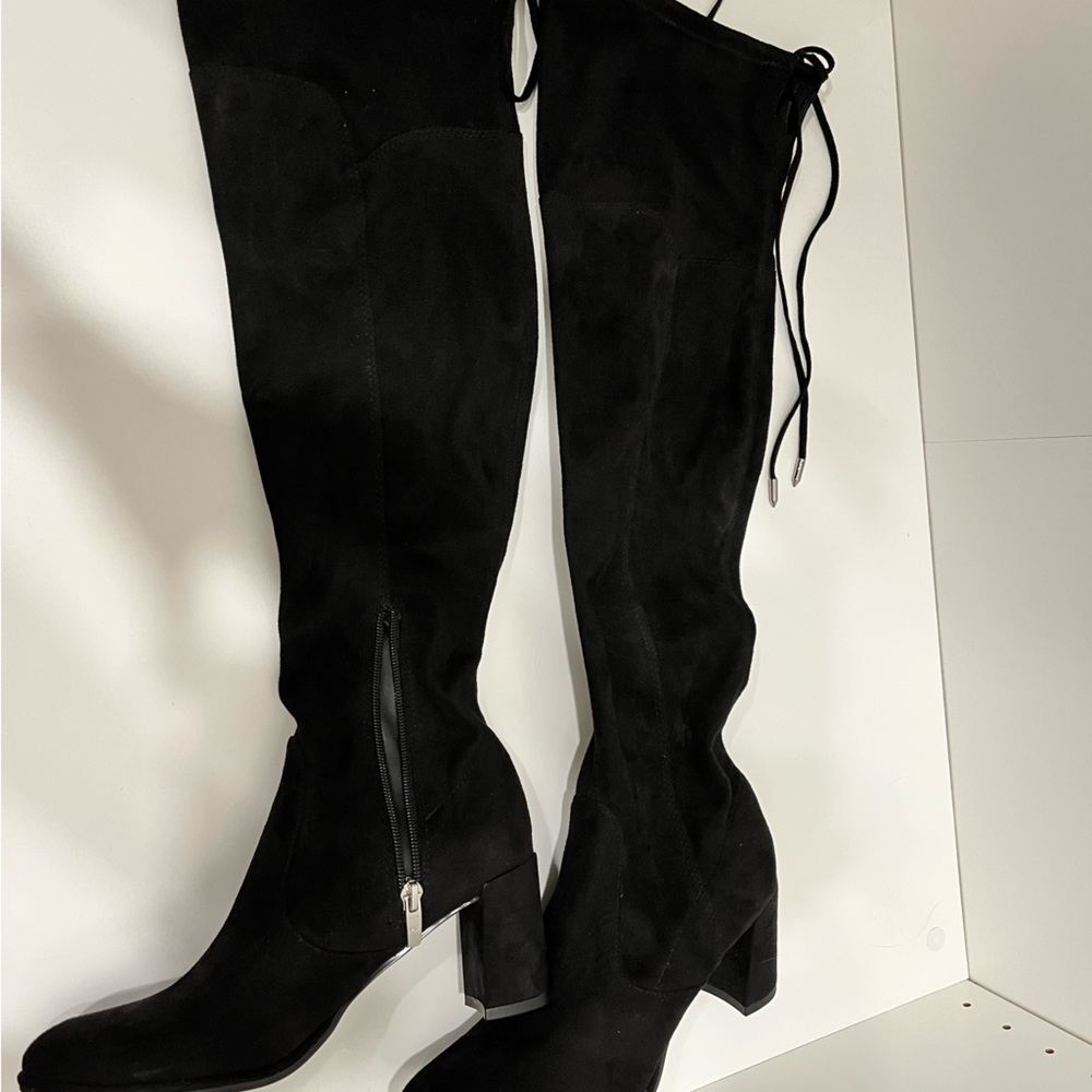 Marc Fisher over the knee black suede boots 6.5 new